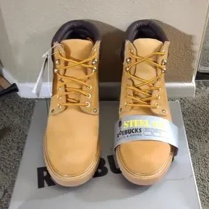 Men\'s Roebucks Lite Tan Steel Toe Boot 9D Roebuck Work Boots | eBay main image 4